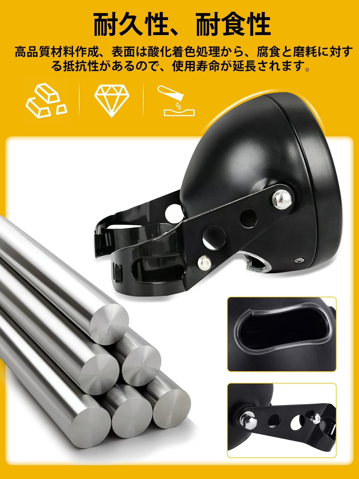 Amazon | Largoods 5.75インチ ヘッドライト 丸目ヘッドライト